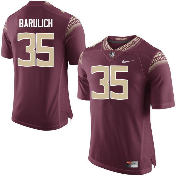 Men #35 Michael Barulich Florida State Seminoles College Football Jerseys-Garnet
